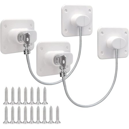 2 stk vindusbegrensere for UPVC-vinduer sikkerhetslåser med kabel L