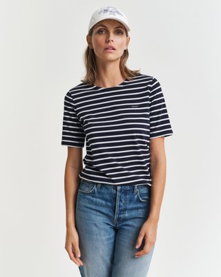 GANT - Breton t-skjorte til dame evening blue
