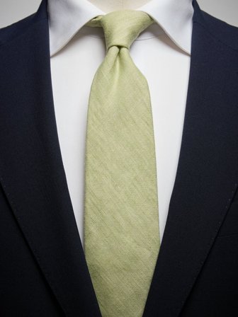 John Henric Men's Hellgrün Leinenkrawatte Size 7,5