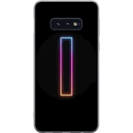 Kompatibel Mobilcover til Samsung Samsung Galaxy S10e Minimalistisk neonbogstav I i regnbuefarver mod mørk baggrund