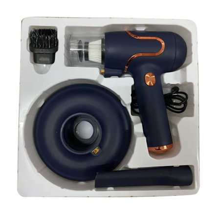 Bærbar trådløs støvsuger for støvmidd, lett håndholdt støvsuger for støvmidd til hjem, madrass, bil, mørkeblå