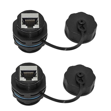 2 STK RJ45 Panelmontert Kobling, IP68 Skjermet Industriell Panelmontert Ethernet LAN Gjennomgangskontakt for CAT6/CAT5E/CAT5