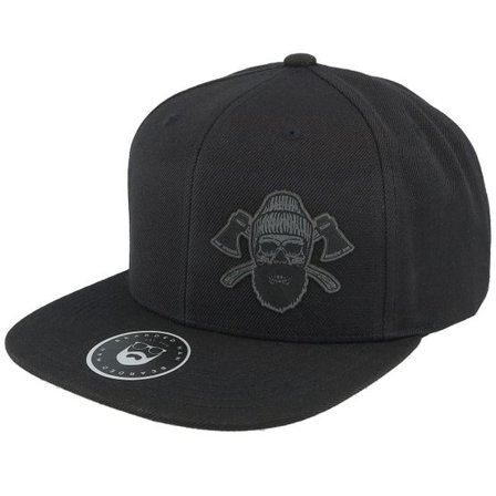 Bearded Man - Svart snapback Keps - Bone Beard Axes Black Snapback @ Hatstore