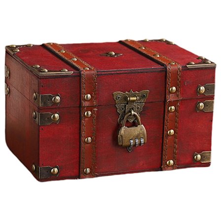 Antikk Stil Låsbar Boks Tre Smykkelagringsløsning for Hjem eller Kontor