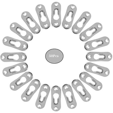 Metall nøkkelhullfeste sett 50 stk for skap speil fotorammer skap