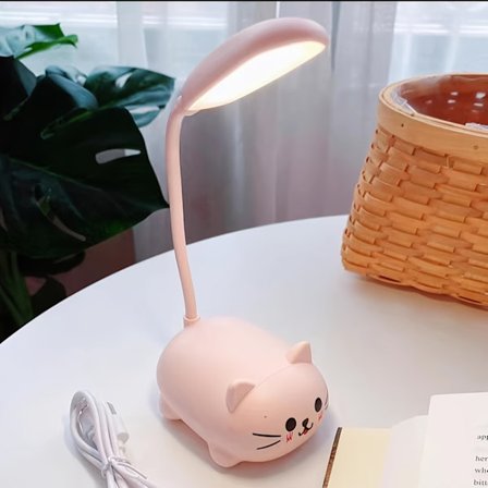 LED Nattlampe, Mini Kattebordlampe, Bærbar LED Nattlampe, Søt Skrivebordslampe, Sammenleggbar USB Oppladbar Leselampe For Soverom