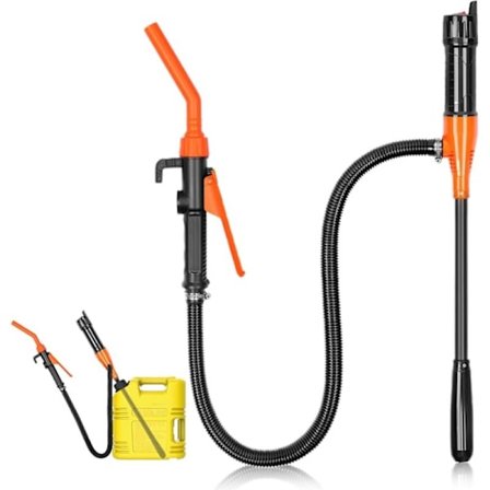 Multifunktionel brændstofpumpe batteridrevet op til 9 liter (2,4 GPM) per minut bærbar brændstofpumpe til benzin, diesel, vand, brændstof (orange)