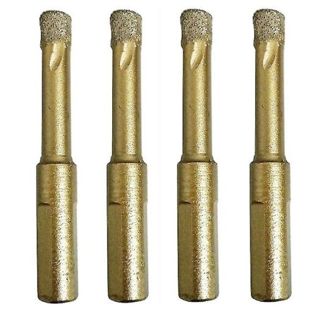 4 stk Diamantbor 8mm 5/16 tommer Keramisk Diamantsett for Keramiske Fliser Porselen Marmor Granitt Sto