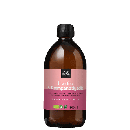 Urtekram Hørfrø- og natlysolie ØKO, 500 ml