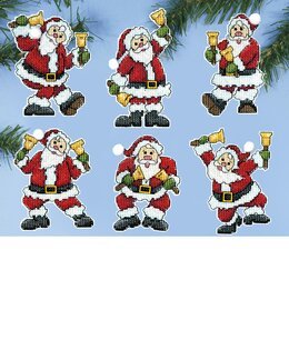 Plastik Canvas Weihnachtsmänner 6-er Pack - Design Works Crafts