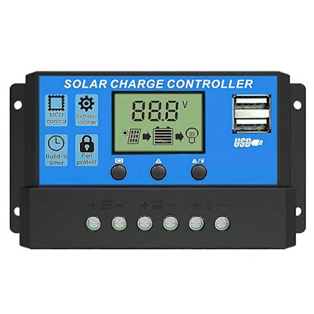Aurinkolataussäädin, 30A aurinkopaneelisäädin 12V/24V PWM automaattinen parametrien säädettävä LCD-näyttö aurinkopaneelin akku GuanGuan db