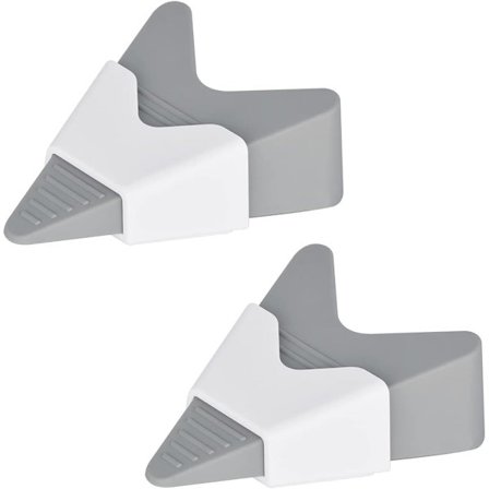 WJSM2 Pakk Triangulær Kile Dørstopp Dørkiler Gummi Grå Dørstoppere Veggbeskytter for Bunnen av Døren Alle Gulvtyper og Teppe med Dør