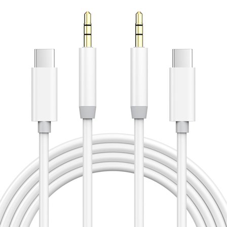 2025 Seneste Model USB C til 3,5 mm Audio Aux Jack Kabel til iPhone 16 15, 2-pak USB Type C til 3,5 mm Hovedtelefon Jack Aux Audio Kabel Bil Ster