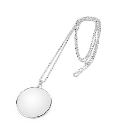 5x förstoringsglas monokel lins halsband förstoringsglas lupp (silver)