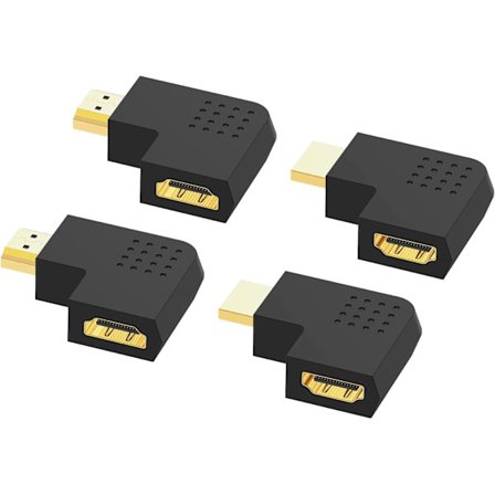 4-pak fladt HDMI-adapter, 90 graders vinklet lodret fladt HDMI-adapter