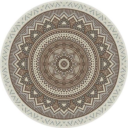 Boho rundt teppe, hjemmeinnredningstepper Sklisikkert og vaskbart for soverom bad (Stil 16/80X80cm)