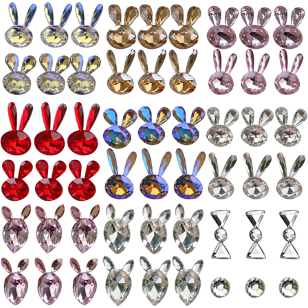 IC 9 Set 3D Pääsiäispupu Kynsien Koristeet Kristallit Kanin Timantit