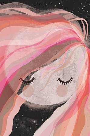 Pelcasa - Poster Moon Girl - Svart - Postere & bilder - Fra Homeroom