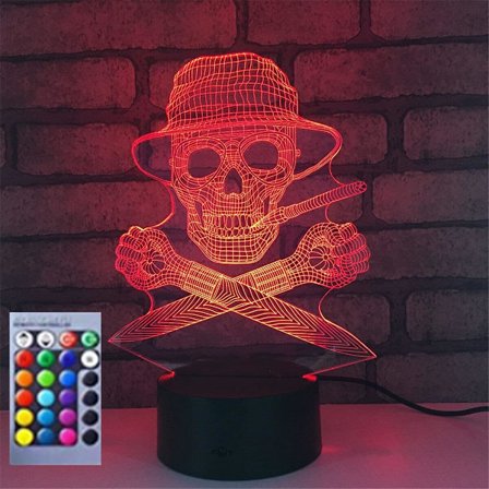 3D-kallo yövalo sisustukseen pöydälle, optisten illuusioiden lamput, 16 väriä vaihtuvat LED-pöytälamput, joulu, koti, rakkaus, syntymäpäivä, lapset