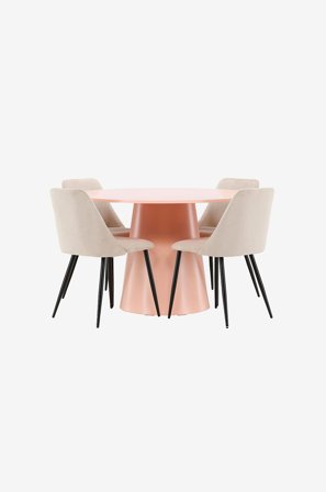 Venture Home - Spisebord Lanzo med Night-stol - Beige - Spisegrupper - Fra Homeroom