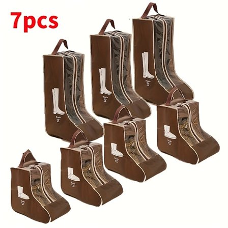 7 stk. støvtætte støvleopbevaringsposer med håndtag, egnet til flade og høje støvler