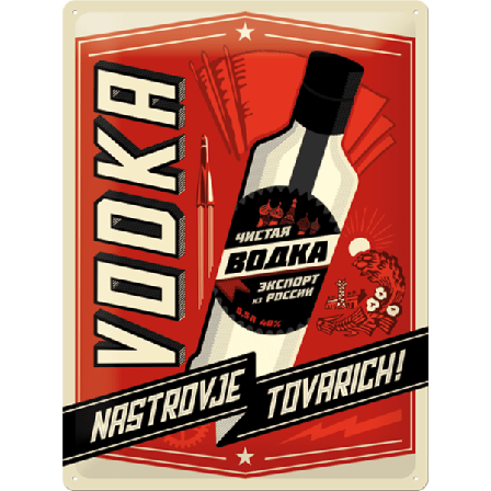 Retro Plåtskylt 30x40 cm "Vodka" bar