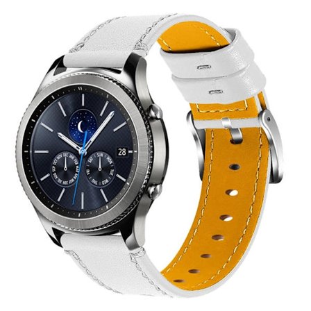 Enkel urrem i okselæder Huawei Watch GT 2e / GT 2 46mm - Hvid