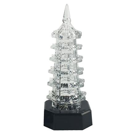 Yövalo paristokäyttöinen värikkäät valot akryyli Pagoda torni muotoinen Led-lamppu T(Monivärinen)