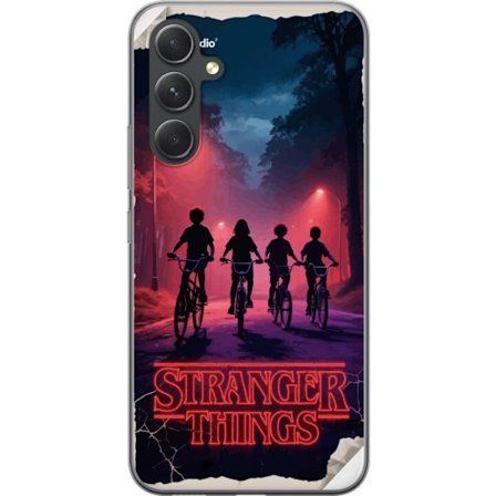 Kompatibel Mobilcover til Samsung Samsung Galaxy S24 Stranger Things mørk fantasyillustration med børn og ur dramatisk rød skræmmende design inspi