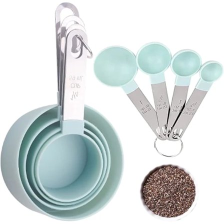 (Pow yeah!) 8-pak Måleskedsæt med graduerede madlavningsværktøjer