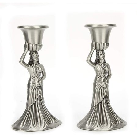 2 stk. egyptiske statue lysestaker for koniske lys - Vintage Or