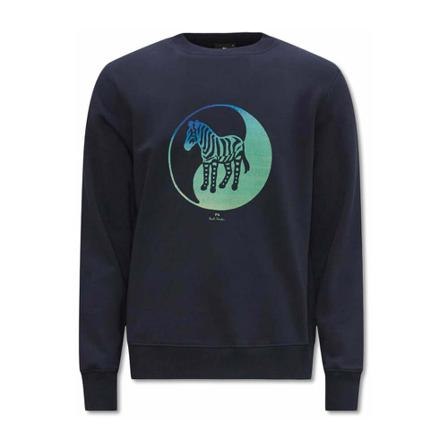PS By Paul Smith Sweatshirt Zebra Yinyang Blå, Herre Sweatshirts