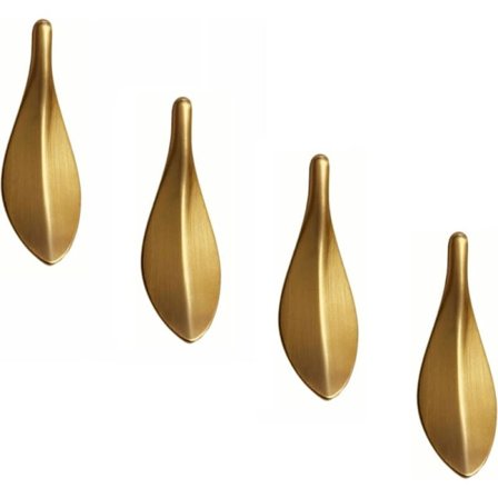 Handtag Möbel 4 Enheter Zinklegering, Köksskåpshandtag, Gyllene Guldblad, Gyllene Möbelknapp , Heminredning Köksmöbellåda, Dist