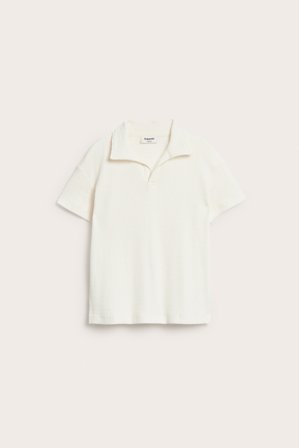 Kappahl | Koszulka polo z bawełnianego dżerseju Offwhite 110/116 | Offwhite