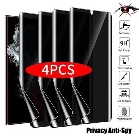 4 st Anti-Spion Hydrogel Film för Samsung Galaxy S20 Plus S21 FE S22 S23 S24 Ultra Plus Note 10 20 Ultra Sekretess Skärmskydd