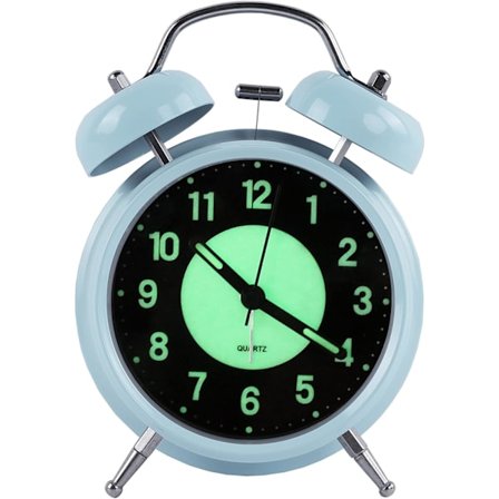 Retro Luminous Väckarklocka Tyst Kvarts Sängbord Alarm Klocka