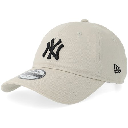 New Era - MLB Beige Unconstructed Cap - Kids New York Yankees League Essential 9TWENTY Stone/Black Dad Cap @ Hatstore