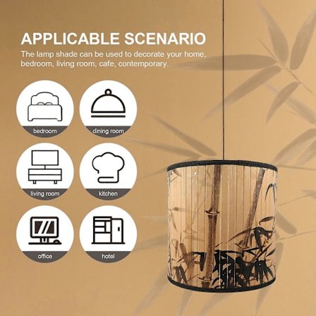 Korvaava E27 Lampunvarjostin Bambusta Kudottu Lampunvarjostin Riippuvalaisimille