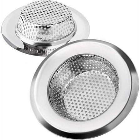 Kjøkkenvask sil i rustfritt stål avløpsfilter holdbar vask avløp anti-tette sil ideell for hjem vasker kjøkken bad vask, 11,3 cm D