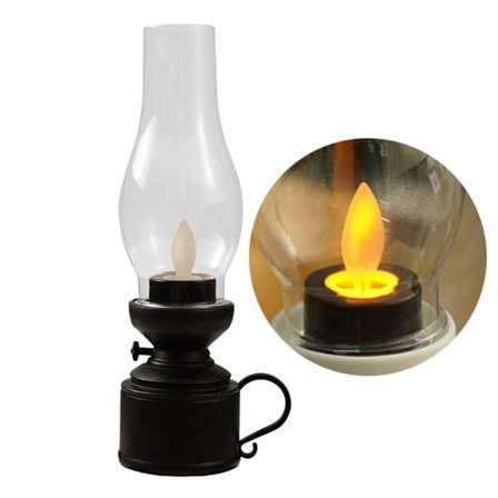 Elektronisk petroleumslampe Natlys Dekoration SORT WOBBLY