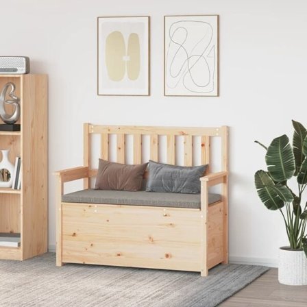 vidaXL Bänk 112,5x51,5x96,5 cm massiv furu