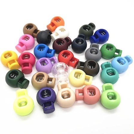 20 stk. Plastik Fjeder Spænde Hætte, Justerbar Elastisk Stopper Reb Tilfældig Farve