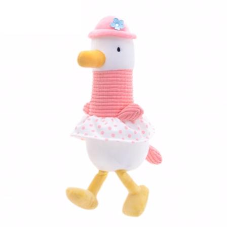 Cartoon Seagull Plush Doll Backpack Pendant 16cm Pink and white