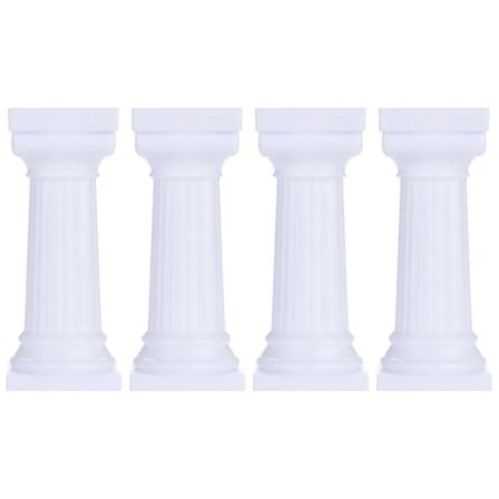 4 stk Cupcakes Stativ Gresk Søyle Lysestake Kake Lag Støtte Romersk Kolonne Kake Støtter Hvit 17x White 17x3cm