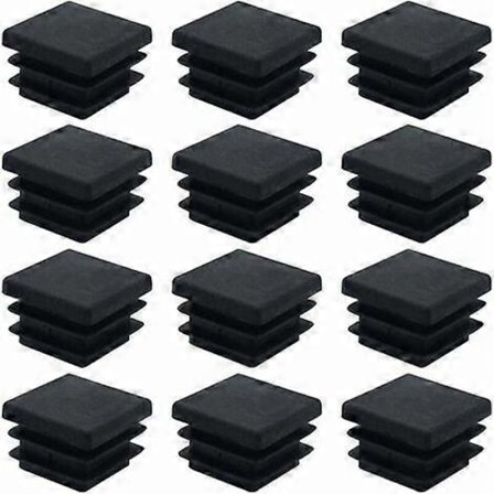 40 stycken fyrkantiga plastpluggar 20mm x 20mm svarta fyrkantsrör pluggar fyrkantsrör insatser plaständstycken för möbelben