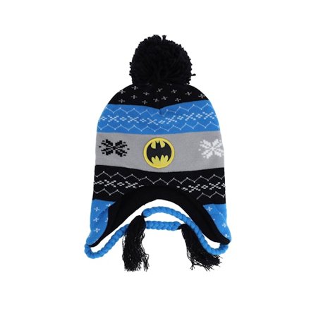Difuzed - Blu pom Beanie - Batman Sherpa Beanie Black/Grey/Blue Pom @ Hatstore