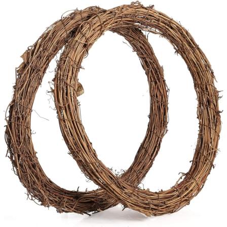 2 kappaletta 35 cm luonnonviiniköynnöskranssia DIY-askarteluviiniköynnöskranssi