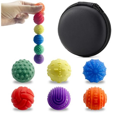 Magnetiska Sensoriska Uppfriskningsbollar - 6-pack med Viktade Stressreducerande Leksaker i Silikon