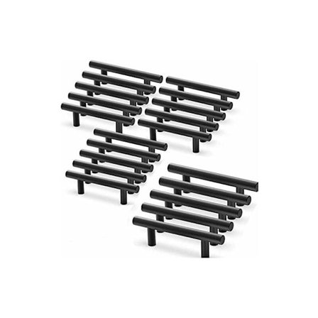 20 st Svarta Möbelhandtag Svarta Kökshandtag T-handtag Svarta Lådskåp C/C Mått 64 mm