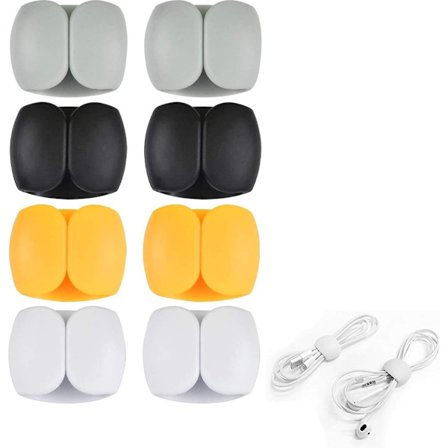 Kabelclips - 8 stk. - Kabelorganisator - Skrivebordsorganisator - Klemme - Klemmer - Klips - Hjem & Kontor